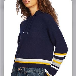 Court & Rowe Cropped Striped Hoodie Sweater NWT